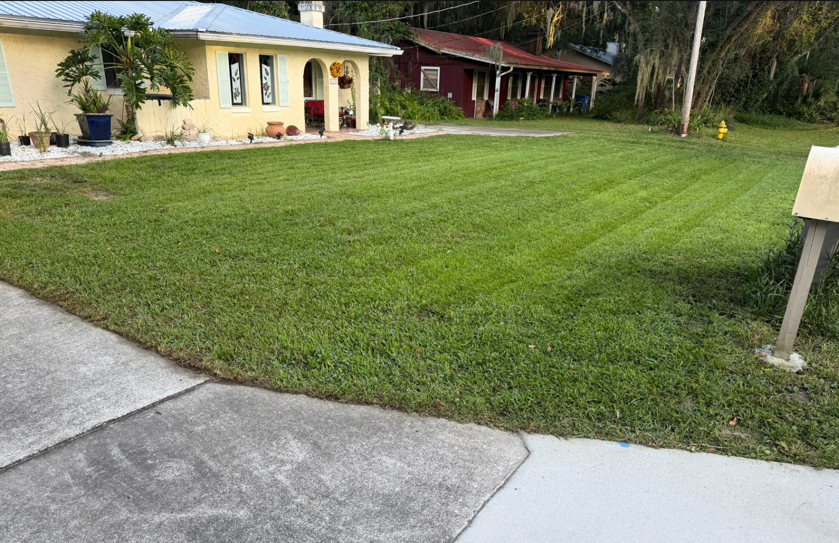 After lawn care service in St Augustine Shores Neighborhood