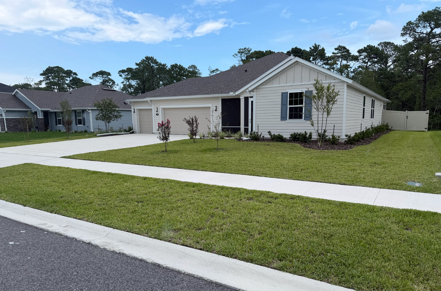 After lawn care service in St. Augustine Shores Neighborhood